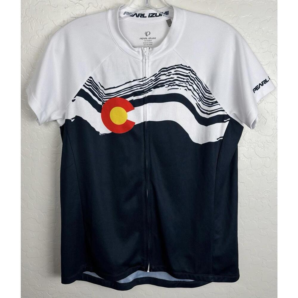 Pearl Izumi Women Select Escape Jersey Short Sleeve Colorado XL Blue White 1770‎